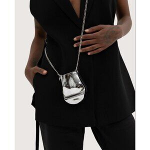 Published By Galvanized ABS Chrome Coin Purse Steel Chain & Flocking NWT! $335